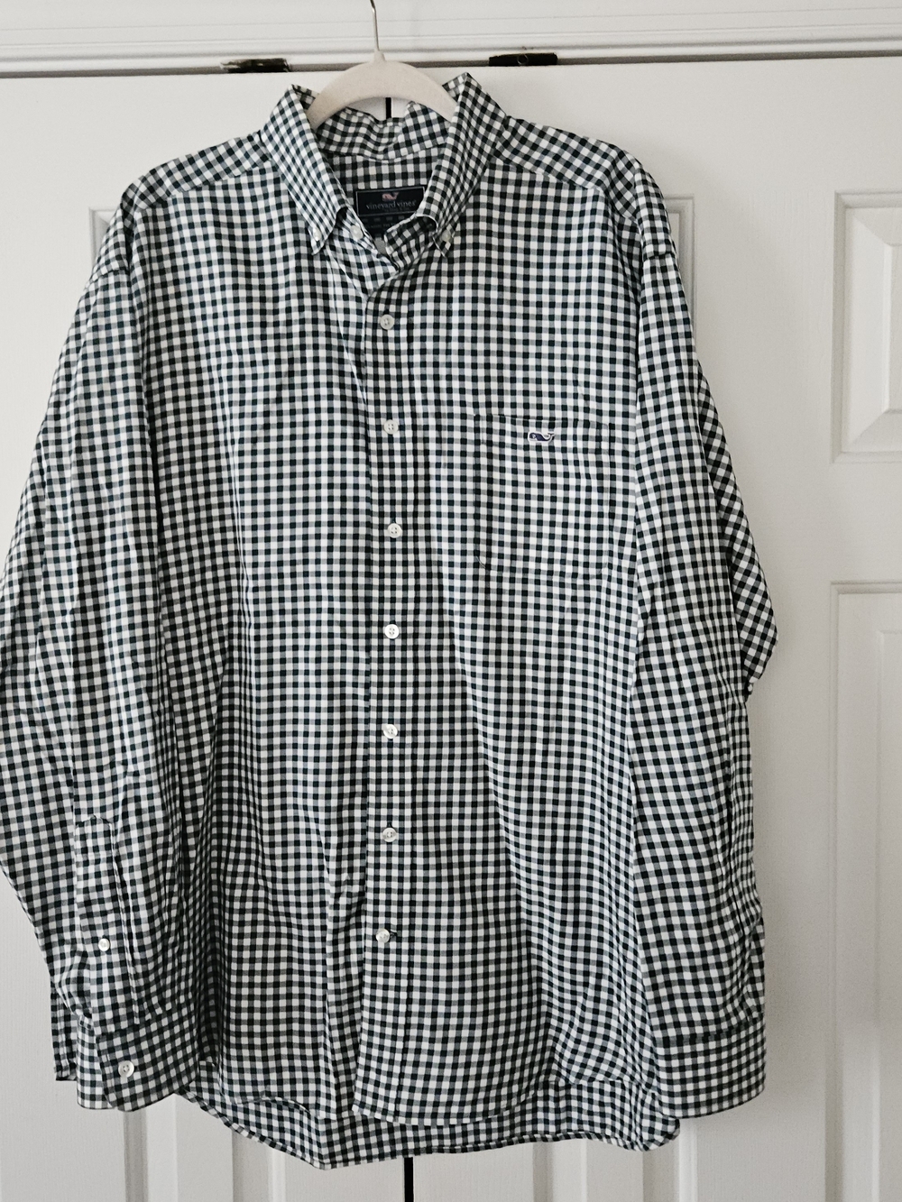 Vineyard Vines Classic Fit Tucker Shirt Mens XL Green/White Gingham Button-Down